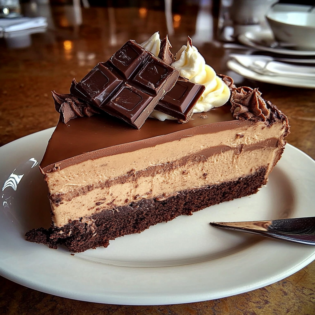 Copycat Hershey’s Chocolate Bar Cheesecake Cake