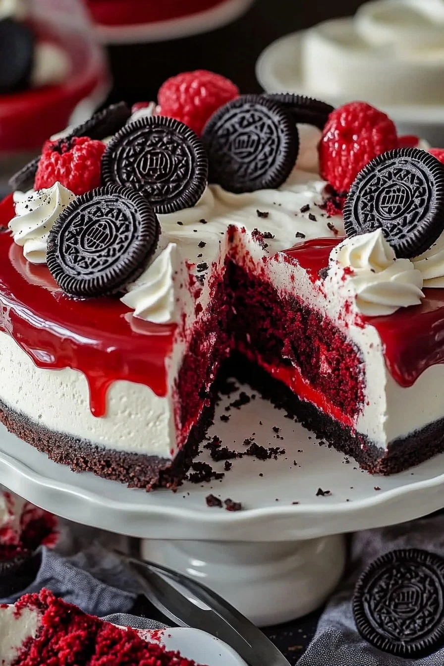 Red Velvet Oreo Cheesecake